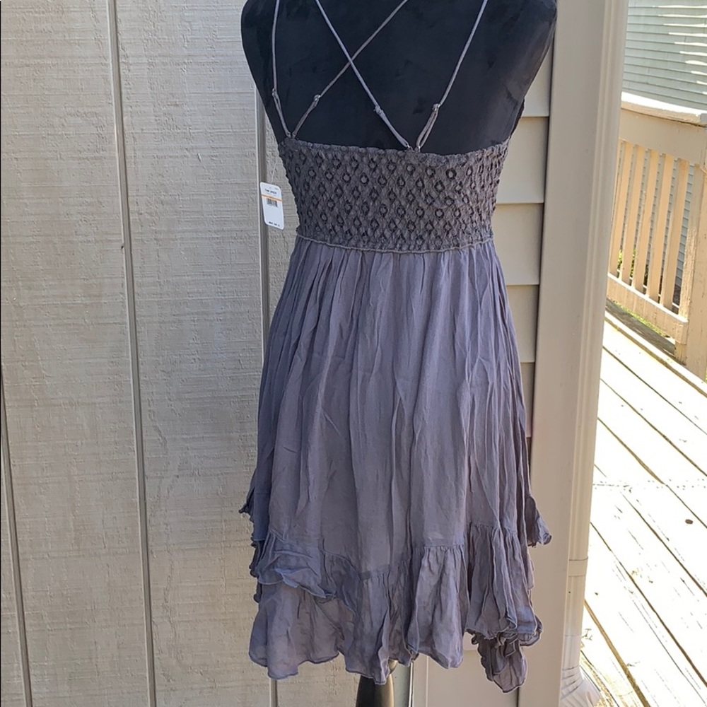 Free People Adella Slip Dress Charcoal - Picture 3 of 5